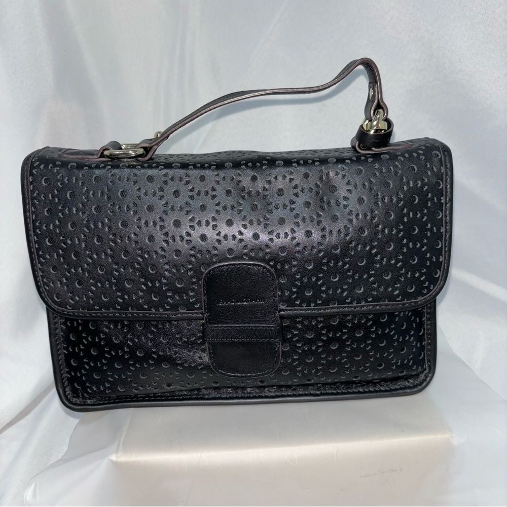 Isaac Mizrahi Black Perforated Leather Bag